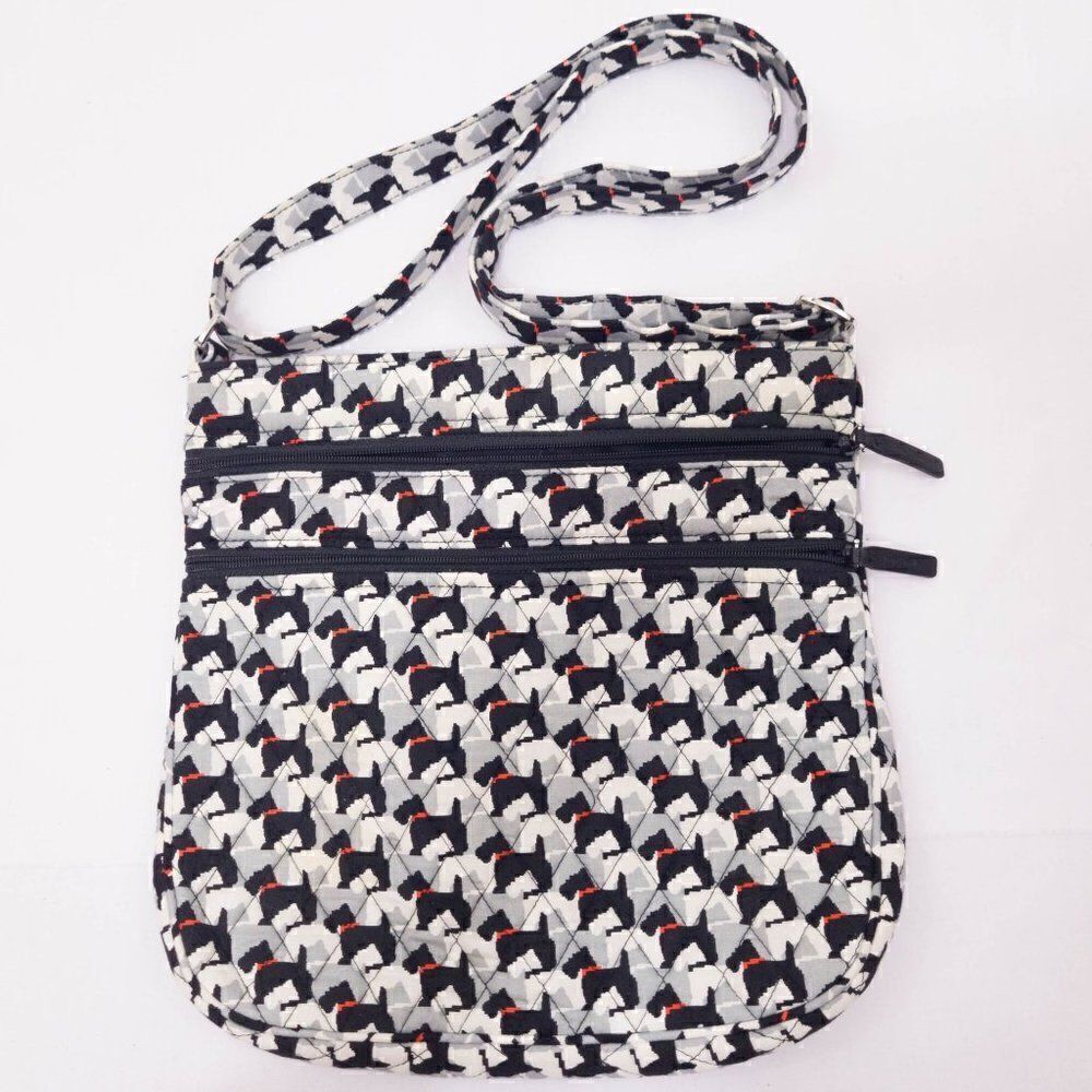 Vera Bradley Scottie Dogs (Winter 2016) Triple Zip Hipster Crossbody Bag